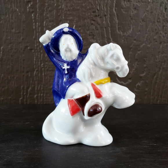 Vintage 1998 Galos Santiago St James Apostle Horse Ceramic Sculpture Figurine